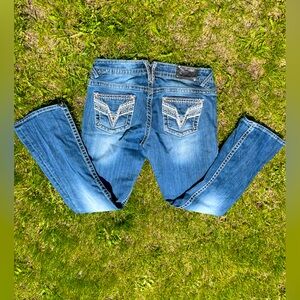 Vigoss Blue Bootcut Jeans with Decorative Stitching